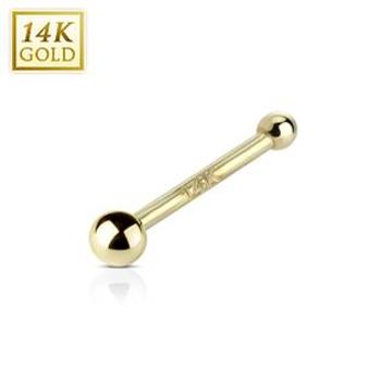 Šperky4U Zlatý piercing do nosu - kulička, Au 585/1000 - ZL01113-YG