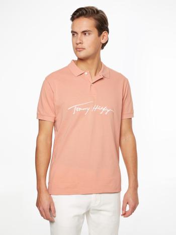 Tommy Hilfiger pánské lososové polo Signature - M (SNA)