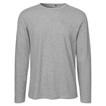 Neutral Pánské tričko s dlouhým rukávem z organické Fairtrade bavlny - Sportovně šedá | S