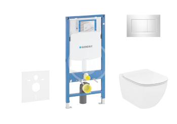 GEBERIT Duofix Modul pro závěsné WC s tlačítkem Sigma30, lesklý chrom/chrom mat + Ideal Standard Tesi WC a sedátko, Aquablade, SoftClose 111.300.00.5 NU6