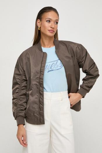 Bomber bunda Guess BIRKS hnědá barva, přechodná, oversize, W4GL12 WFA20