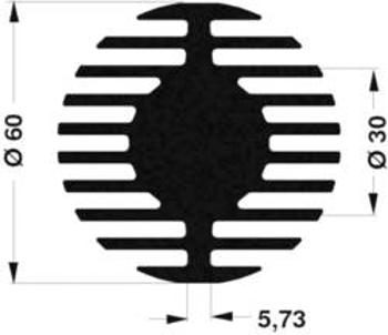 LED chladič Fischer Elektronik SK 578 50 ME 10104073, 1.67 K/W, (Ø x v) 60 mm x 50 mm