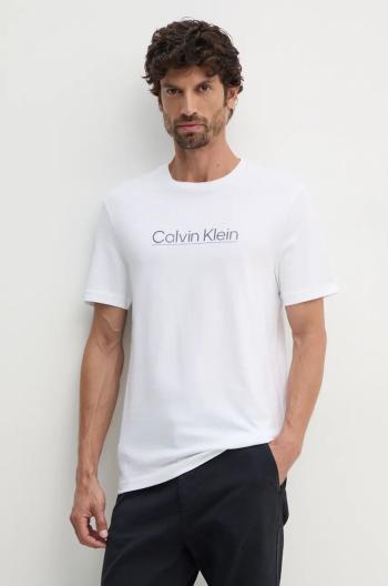 Bavlněné tričko Calvin Klein bílá barva, s aplikací, K10K113587