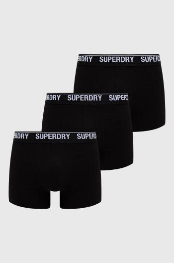 Boxerky Superdry (3-pack) pánské, černá barva