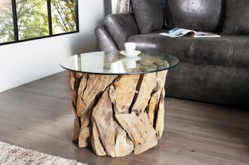 Konferenční stolek MIN podnož Dekorhome Plavené dřevo