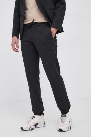 Kalhoty Sisley pánské, černá barva, hladké