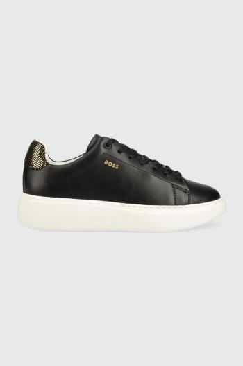 Kožené sneakers boty BOSS Amber černá barva, 50488194