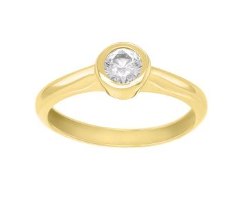 Brilio Půvabný prsten ze žlutého zlata se zirkonem SR042YAU 54 mm