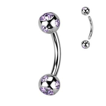 Šperky4U Piercing do obočí - kulička s kamínky - OB01093-TZ