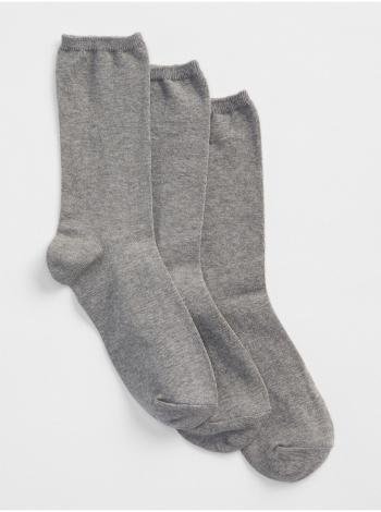 Šedé dámské ponožky basic crew socks, 3 páry