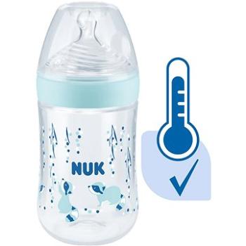 NUK Nature Sense kojenecká láhev s kontrolou teploty 260 ml tyrkys