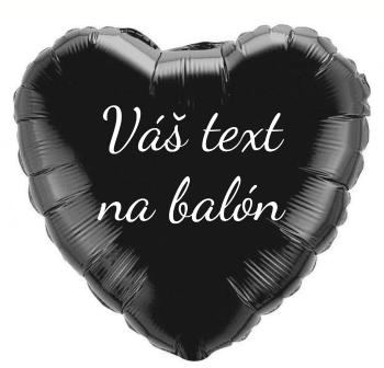 Fóliový balón s textem - Černé srdce 45 cm