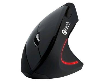 C-TECH myš VEM-09, vertikální, bezdrátová, 6 tlačítek, černá, USB nano receiver, VEM-09