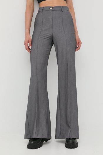 Kalhoty Twinset dámské, šedá barva, jednoduché, high waist
