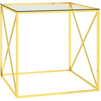 Konferenční stolek zlatý 55 × 55 × 55 cm nerezová ocel a sklo (289022)
