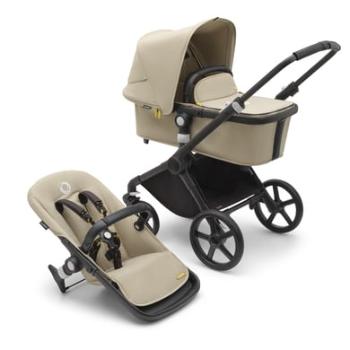 bugaboo Fox Cub kočárek s korbičkou a sedačkou 2023 Black /Desert Beige