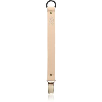 Bjällra of Sweden Pacifier Clip klip na dudlík Beige Faux Leather 1 ks