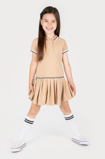 Dívčí šaty Coccodrillo béžová barva, mini, oversize