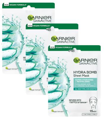 Garnier Textilní hydratační maska Hyaluronic Aloe 3 x 28 g