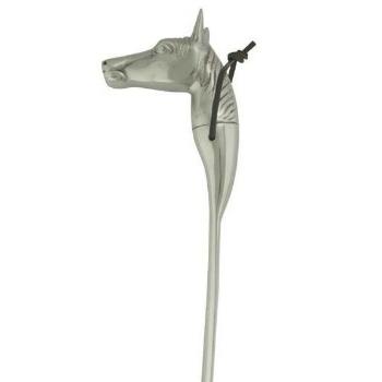 Stříbrná kovová obouvací lžíce s hlavou koně Horse - 52*5*1cm EHSLPD