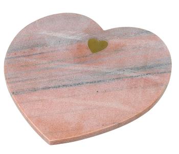 Mramorové servírovací prkénko ve tvaru srdce Marble Blush - 29*28*1,5cm   P820412