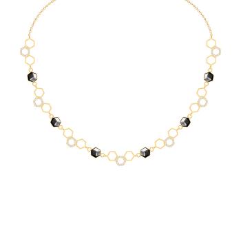 Preciosa Zlatý ocelový náhrdelník s křišťálem Honeygon 7380Y48
