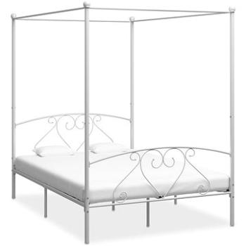 Rám postele s nebesy bílý kovový 140x200 cm (284429)