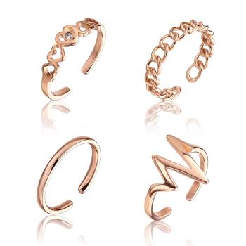 Emily Westwood Sada minimalistických bronzových prstenů WS055R