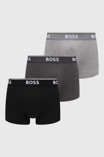 Boxerky BOSS 3-pack pánské, šedá barva, 50475274