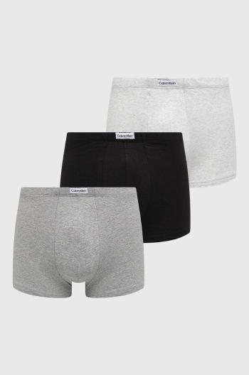 Boxerky Calvin Klein Underwear 3-pack pánské, šedá barva