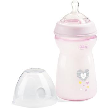 Chicco Natural Feeling Girl kojenecká láhev 6m+ 330 ml