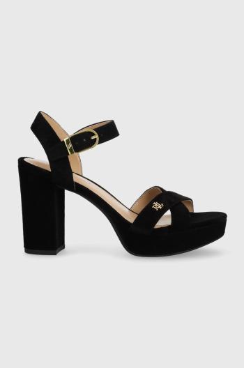 Semišové sandály Lauren Ralph Lauren Fenton černá barva