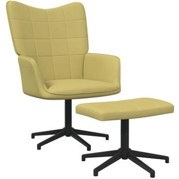 Relaxační křeslo se stoličkou zelené textil, 327979 (327979)
