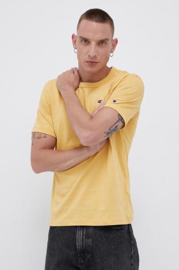 Bavlněné tričko Champion 216545 žlutá barva, hladké