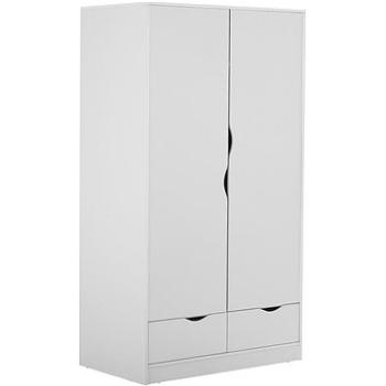 Dvoudveřová skříň se zásuvkami bílá BREMEN, 315817 (beliani_315817)