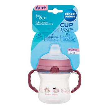 Canpol babies Bonjour Paris First Cup Pink 6m+ 150 ml hrneček pro děti