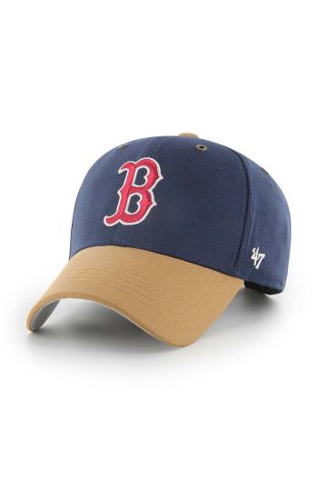 Bavlněná čepice 47brand Mlb Boston Red Sox tmavomodrá barva, s aplikací
