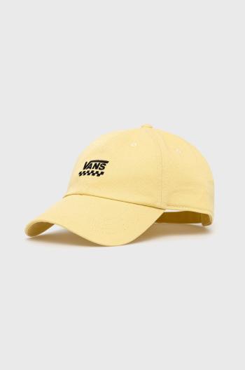 Bavlněná baseballová čepice Vans žlutá barva