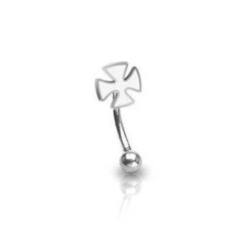 Šperky4U Piercing do obočí - kříž - OB01127-W