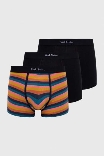 Boxerky Paul Smith 3-pack pánské, černá barva