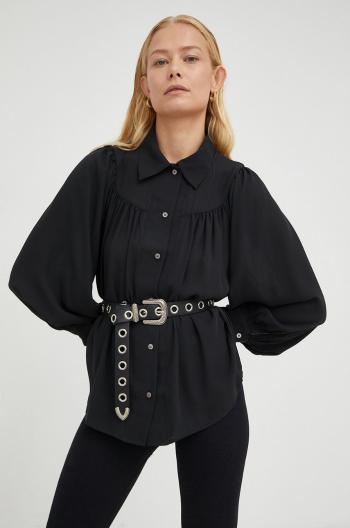 Košile Levi's dámská, černá barva, regular, s klasickým límcem