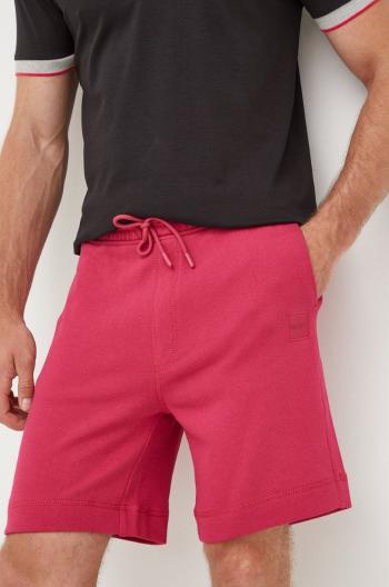 Bavlněné šortky BOSS Boss Casual pánské, fialová barva