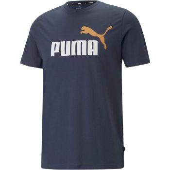 Puma ESS + 2 COL LOGO TEE Pánské triko, modrá, velikost XXL