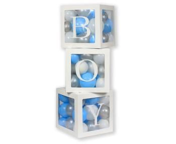 Dekorativní boxy na balónky BOY / 3 ks - GoDan
