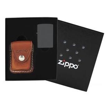 ZIPPO® ZIPPO dárková krabička s hnědou koženou kapsičkou na zapalovač - 44065