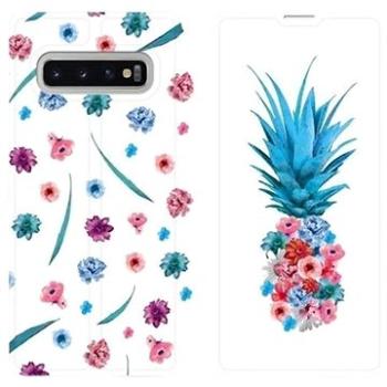 Flipové pouzdro na mobil Samsung Galaxy S10 Plus - MR03S Květinový ananas (5903226813025)