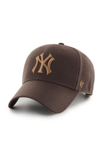 Čepice 47brand MLB New York Yankees hnědá barva, s aplikací, B-MVPSP17WBP-BWC