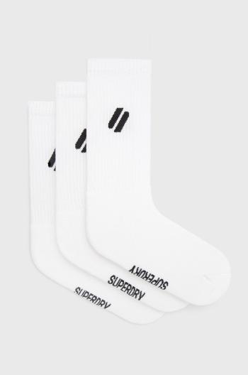 Ponožky Superdry (3-pack) pánské, bílá barva