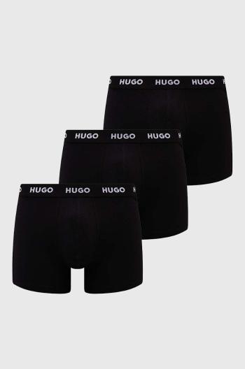 Boxerky HUGO 3-pack pánské, černá barva, 50492348