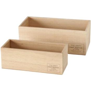 Boltze Dekorativní dřevěný box Natural Set 2 ks (21146)